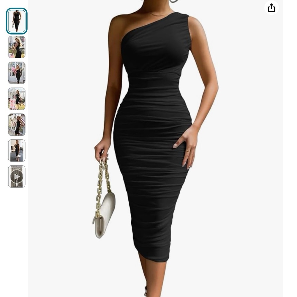 Black form fitted dress